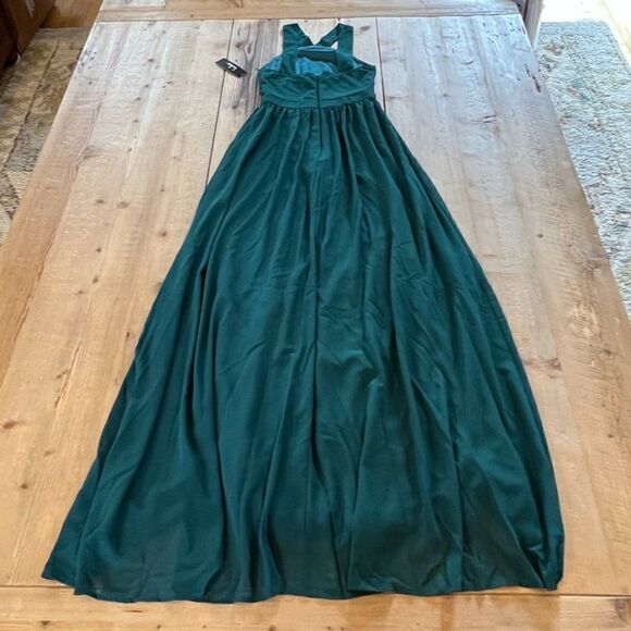 Lulu's Air of Romance Forrest Green  Maxi Dress Size Extra Small NWT - Picture 12 of 16